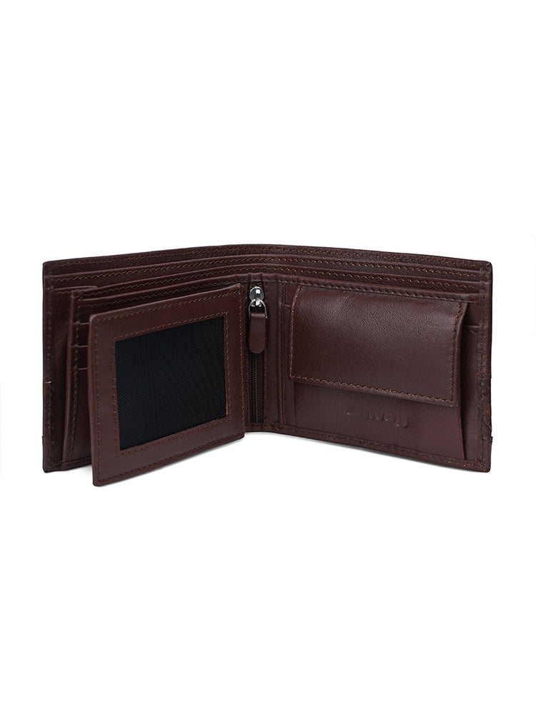 Men’s Coffee Brown Leather Belt with Wallet Set