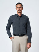 Black Checked Long Sleeve Party Shirt