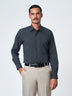 Black Checked Long Sleeve Party Shirt