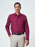 Maroon Plain Party Long Sleeve Shirt