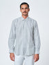 Grey Striped Long Sleeve Linen Shirt