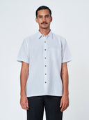 Light Blue Striped Short Sleeve Shirt
