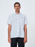 Light Blue Striped Short Sleeve Shirt