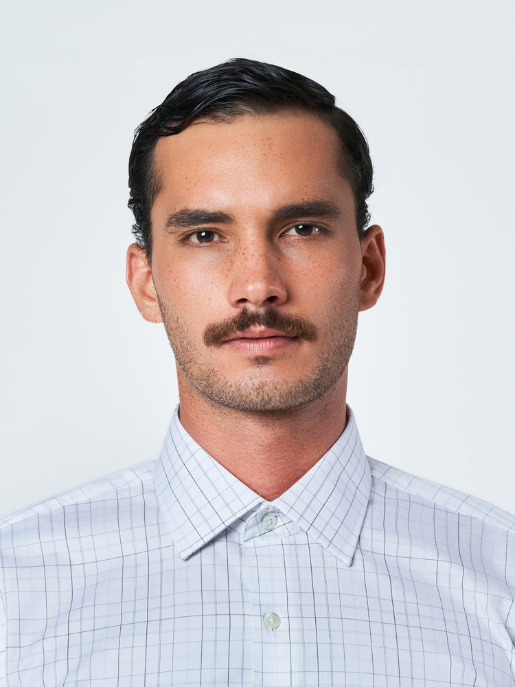 White Check Formal Long Sleeve Shirt