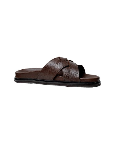 Brown Cross-Strap Sandals