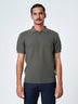 Grey Textured Polo Short Sleeve T-Shirt with Zip