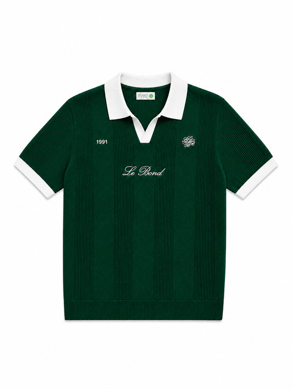 Green Cotton Knit Polo