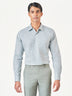 Green Check Cotton Blend Slim Fit Shirt