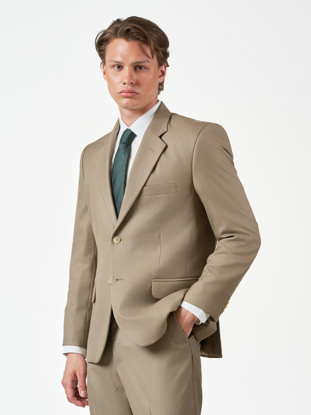 Beige Slim Fit 3-Piece Suit
