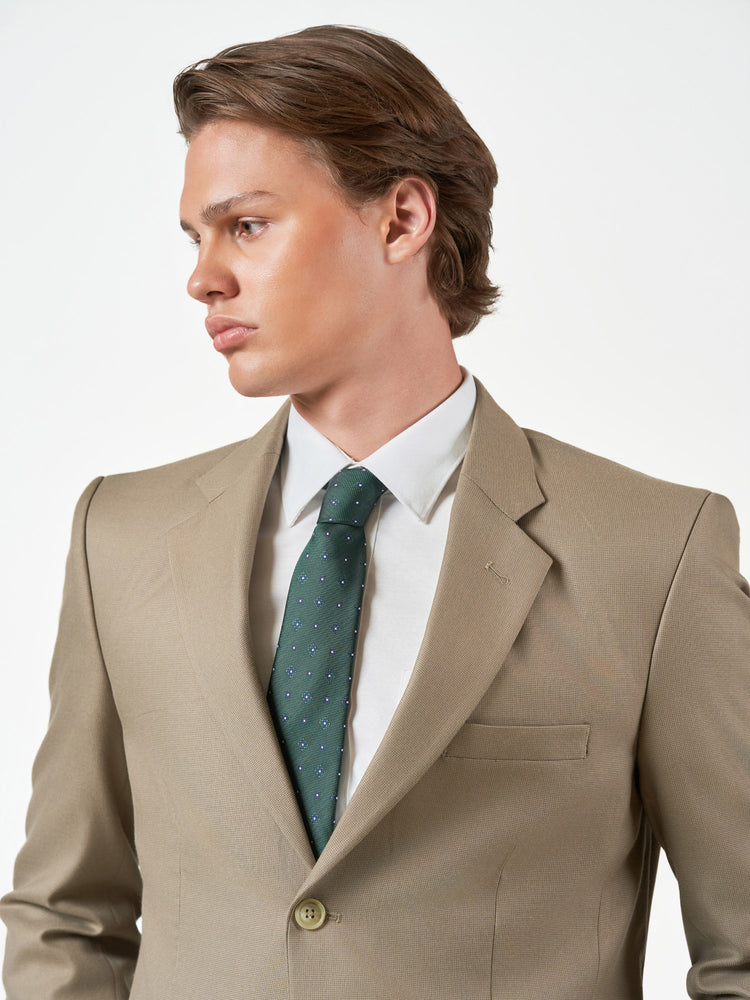 Beige Slim Fit 3-Piece Suit
