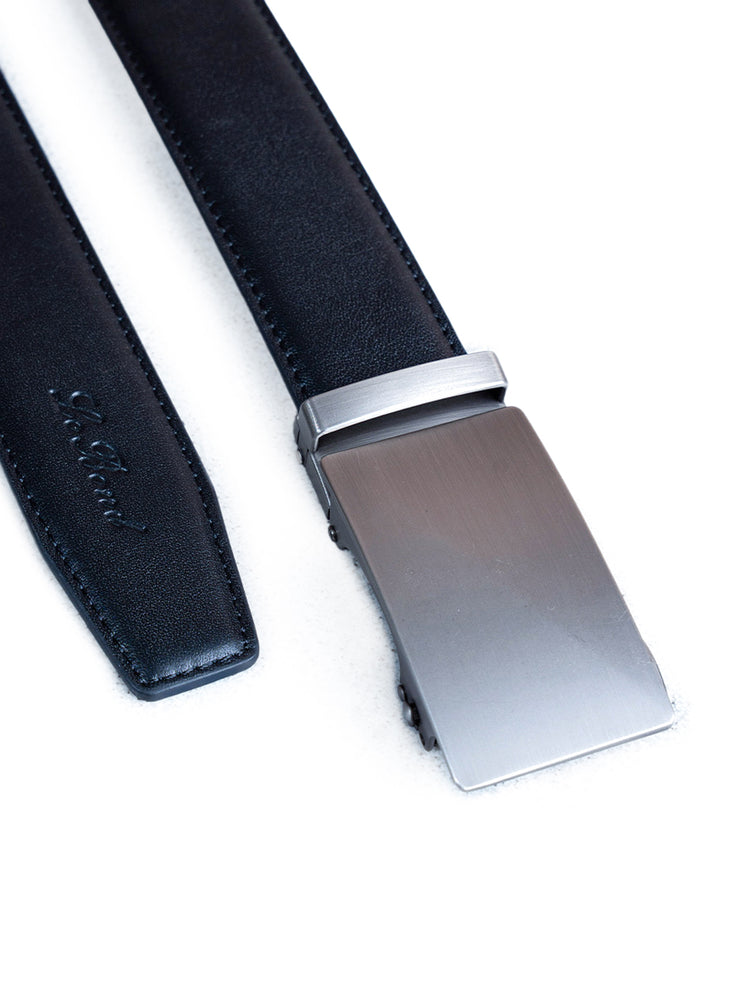 Black Auto-Lock Genuine Leather Formal Belt