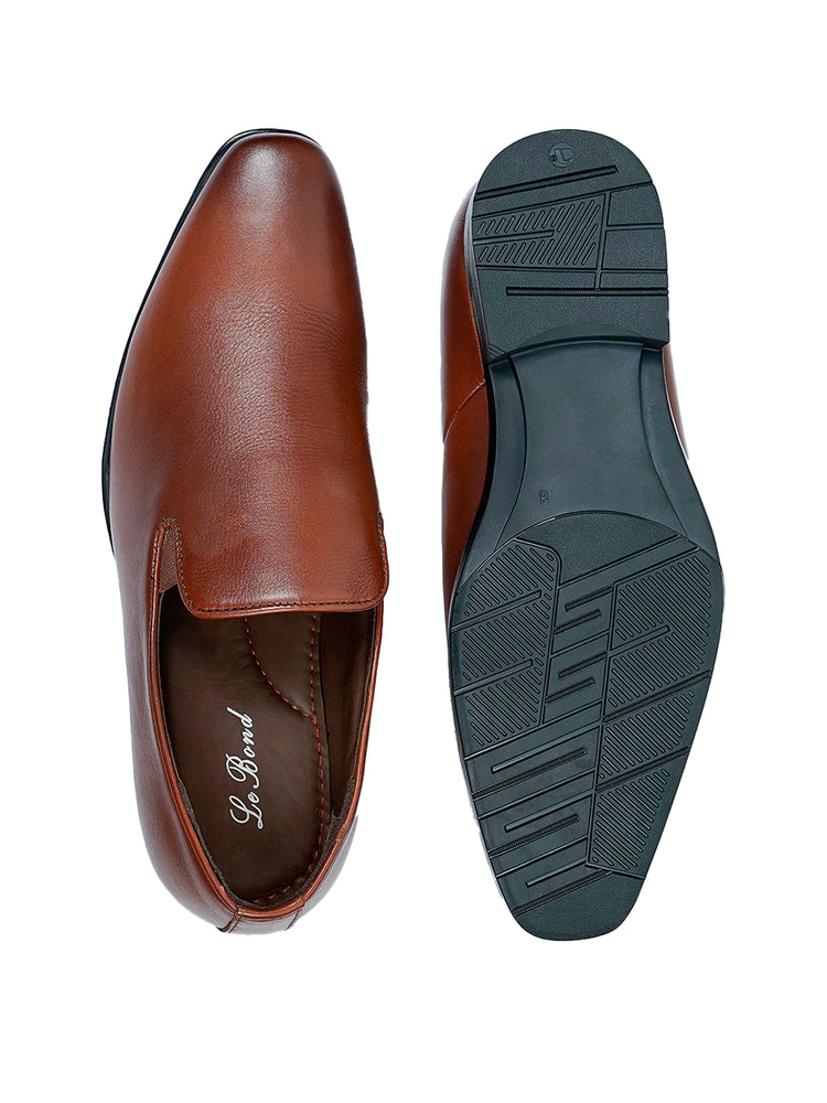 Dark Tan Slipper Loafer Shoes