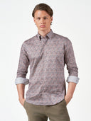 Ash Arabesque Slim Fit Print Party Cotton Shirt
