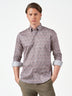 Ash Arabesque Slim Fit Print Party Cotton Shirt