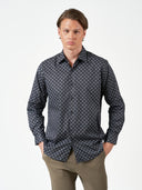 Grey Printed Party Long Sleeve Shirt