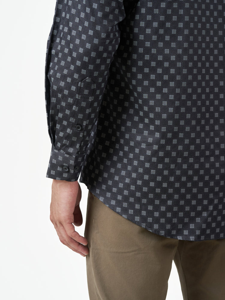 Grey Printed Party Long Sleeve Shirt