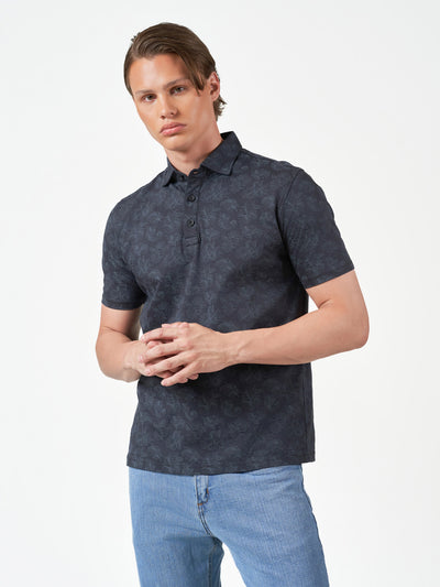 Black Floral Cotton Short Sleeve T-Shirt