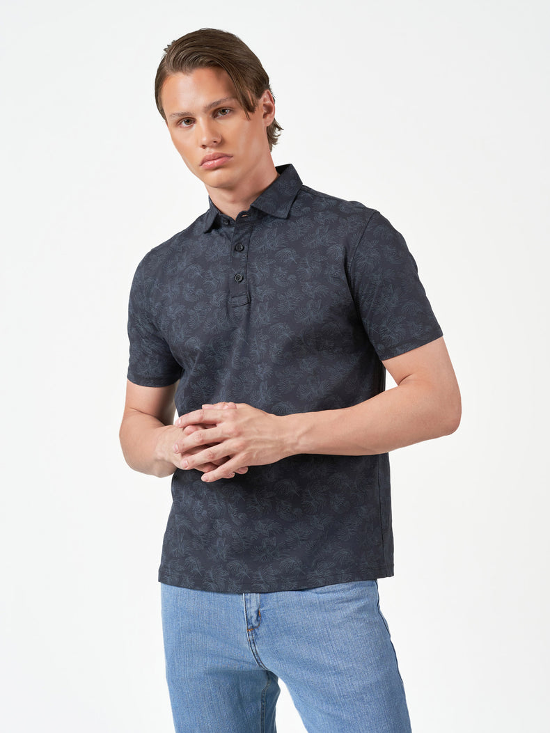 Black Floral Cotton Short Sleeve T-Shirt