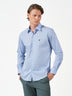Blue Check Casual Long Sleeve Cotton Blend Shirt