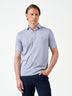 Blue Striped Cotton Stretch Short Sleeve T-Shirt