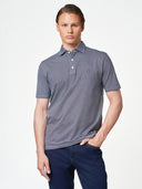 Dark Blue Floral Cotton Elastane Short Sleeve T-Shirt