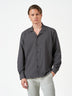 Dark Grey Pencil Stripe Casual Long Sleeve Shirt Regular Fit