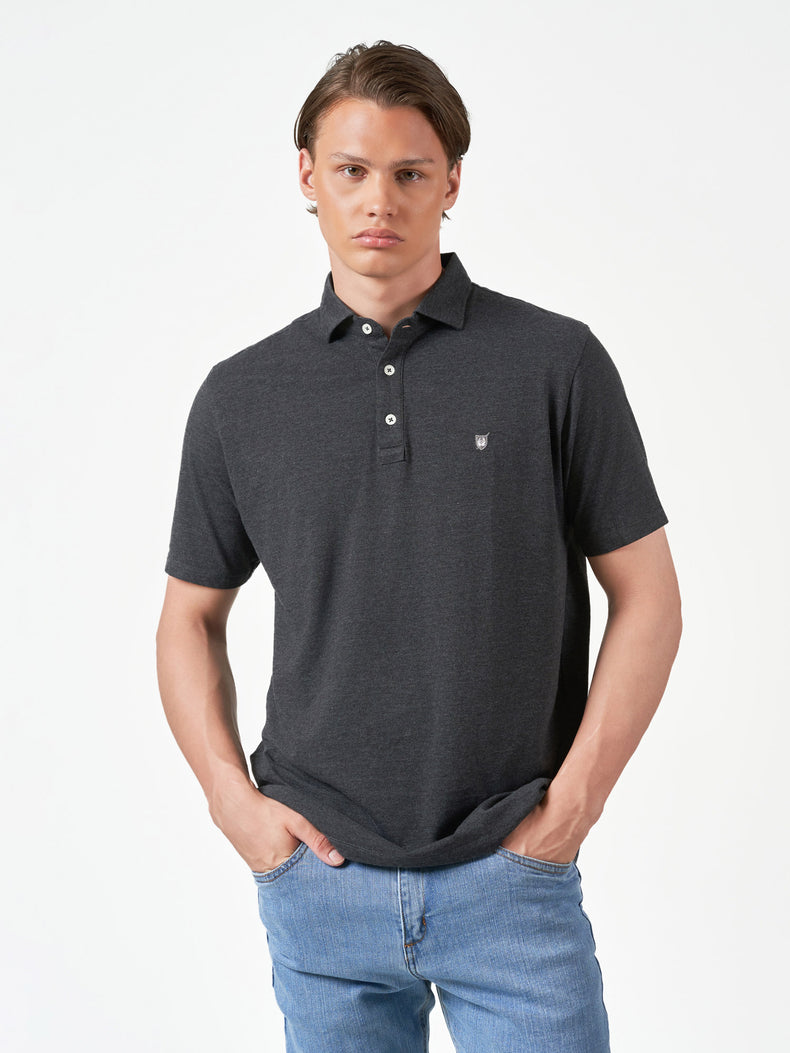 Dark Grey Plain Cotton Short Sleeve T-Shirt