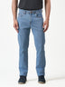 Light Blue Faded Mid Rise Cotton Blend Stretch Jeans