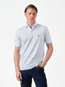 Light Blue Printed Cotton Stretch Short Sleeve T-Shirt