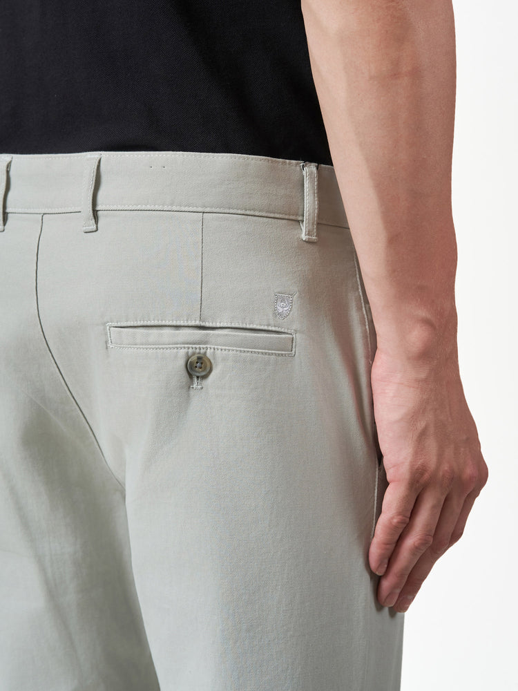 Light Grey Slim Fit Stretch Cotton Mid Rise Chinos