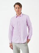 Light Purple Casual Long Sleeve Cotton Shirt