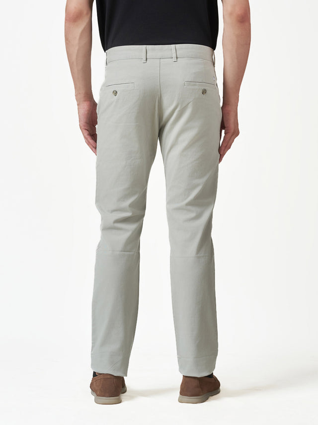 Casual Light Grey Cotton Stretch Slim Fit Chinos