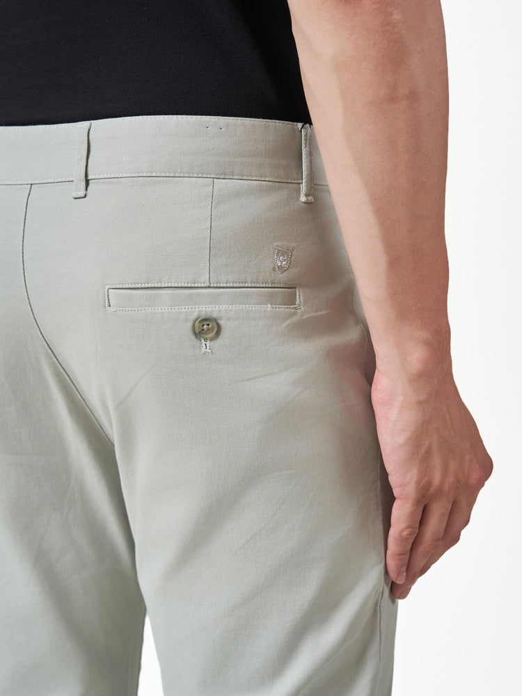 Casual Light Grey Cotton Stretch Slim Fit Chinos
