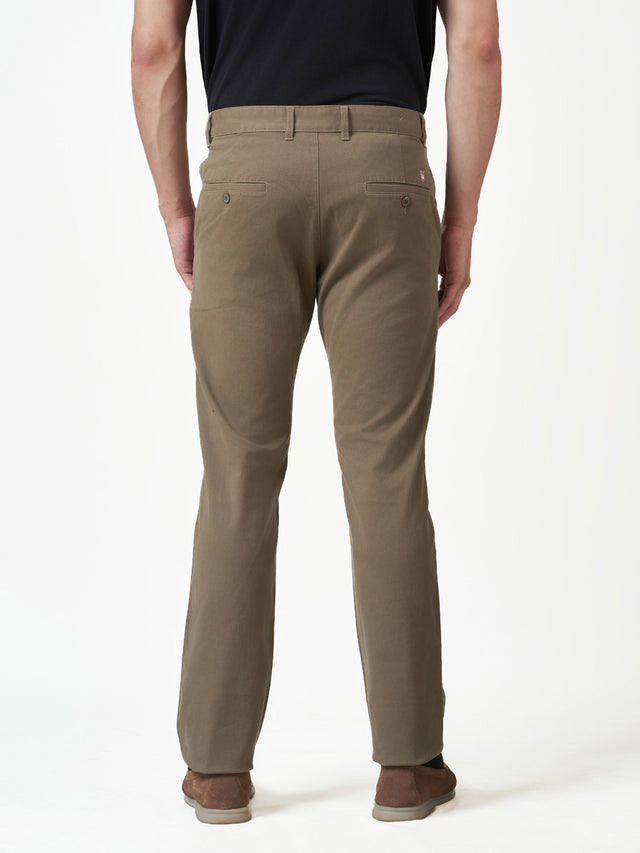 Casual Cotton Stretch Light Brown Slim Fit Chinos