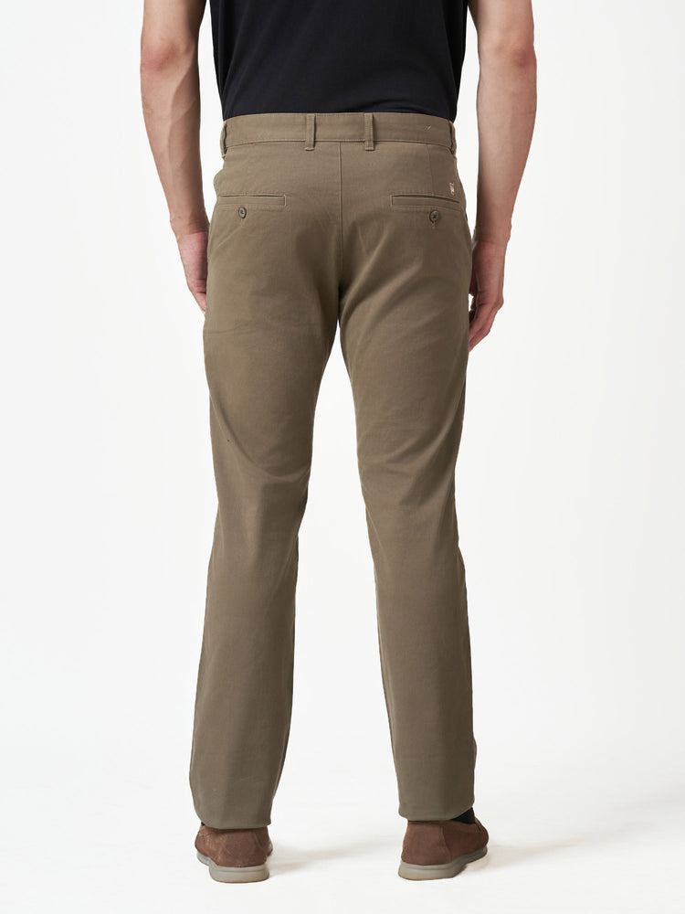 Casual Cotton Stretch Light Brown Slim Fit Chinos