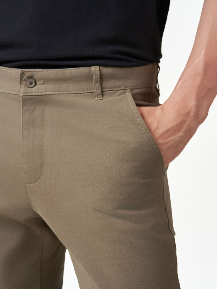 Casual Cotton Stretch Light Brown Slim Fit Chinos