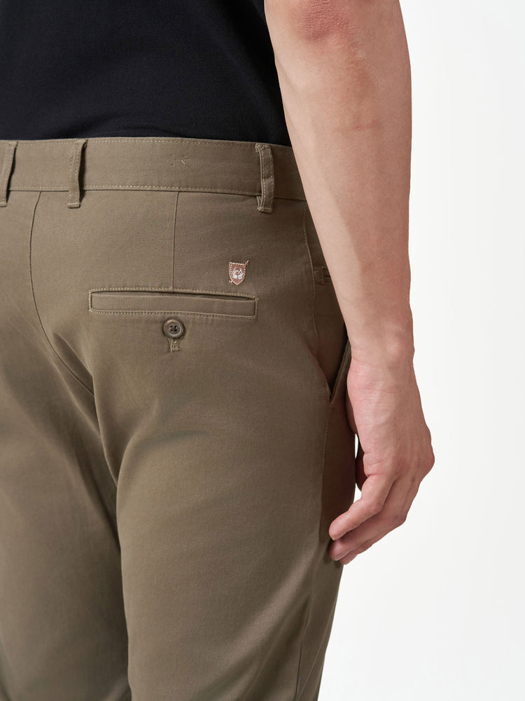 Casual Cotton Stretch Light Brown Slim Fit Chinos