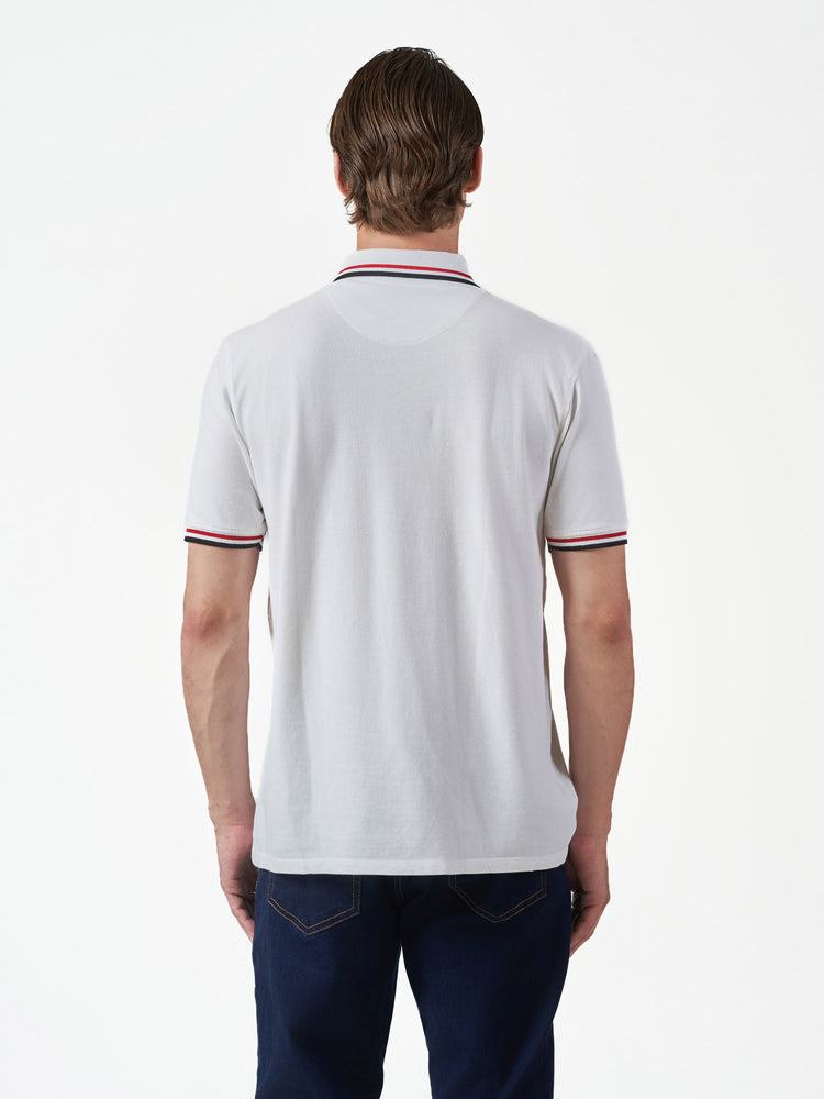 Sport White Cotton Short Sleeve T-Shirt