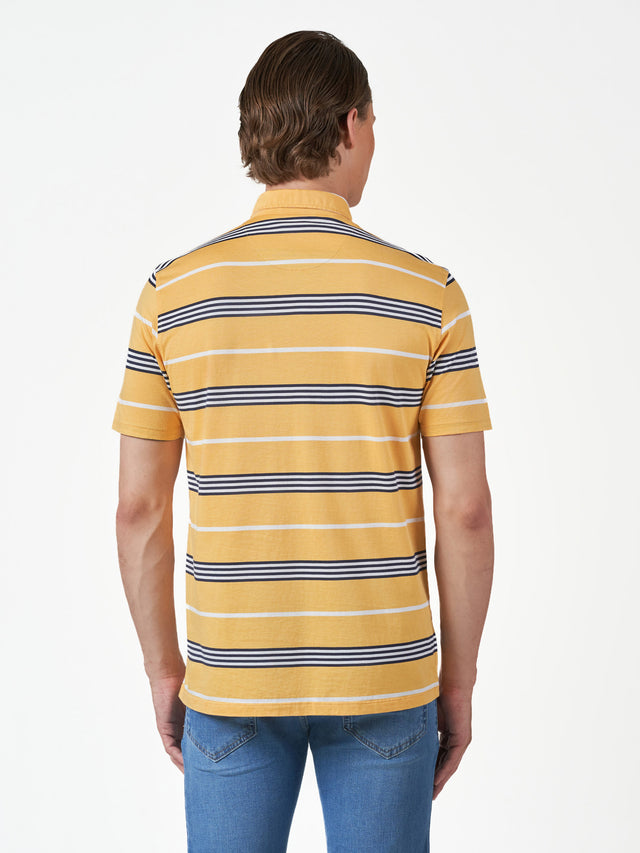 Yellow Stripe Cotton Short Sleeve T-Shirt