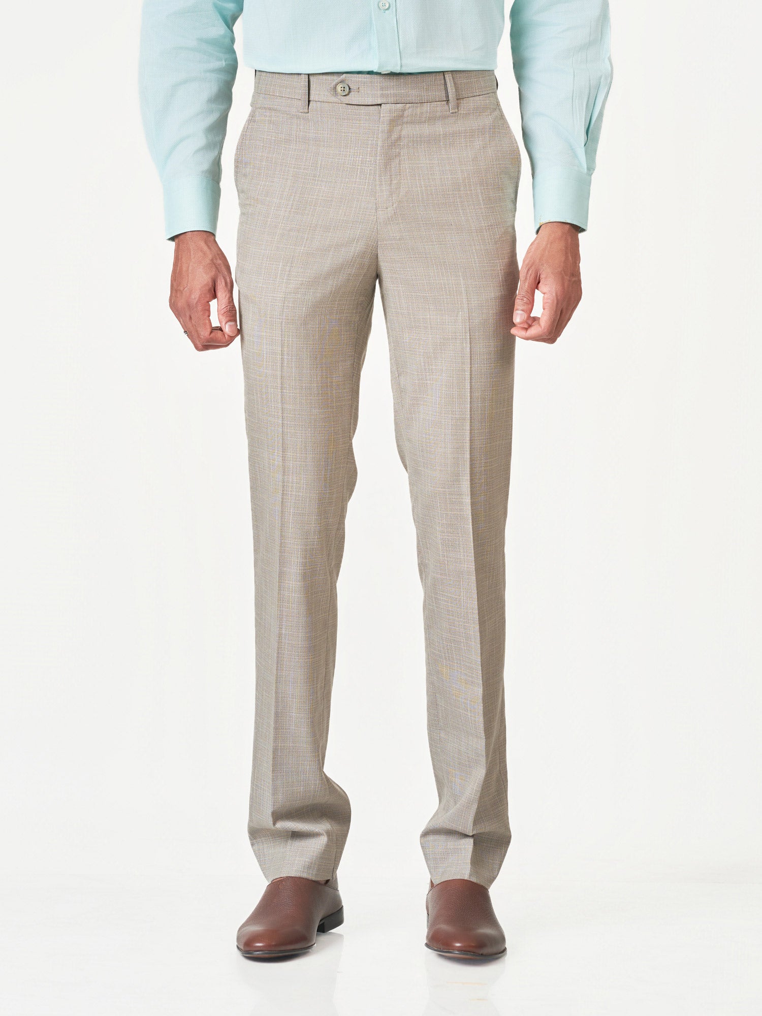 Checked Formal Slim Fit Trousers