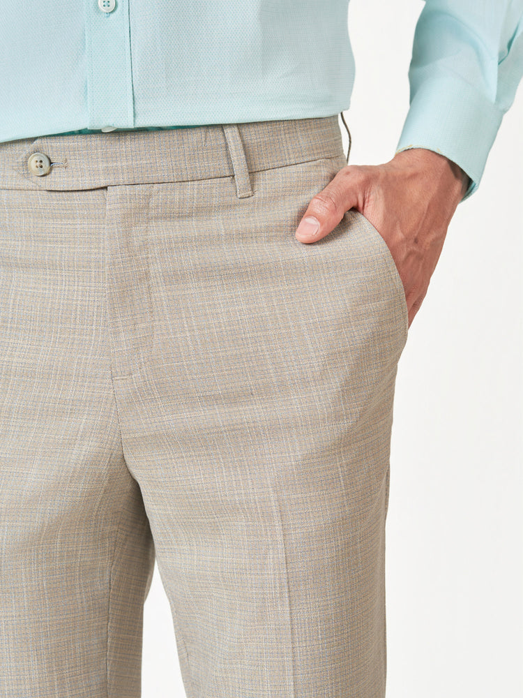 Checked Formal Slim Fit Trousers
