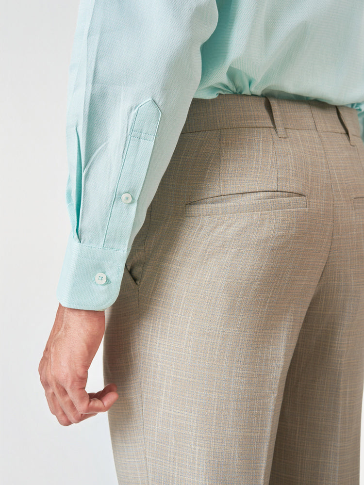 Checked Formal Slim Fit Trousers