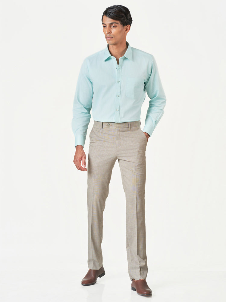 Checked Formal Slim Fit Trousers