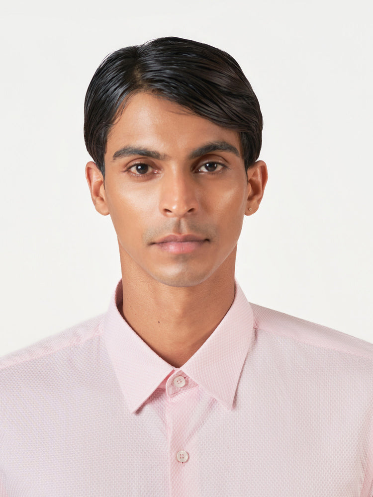 Pink Formal Cotton Long Sleeve Shirt