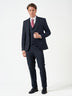 Dark Blue Check 3-Piece Slim Fit Suit