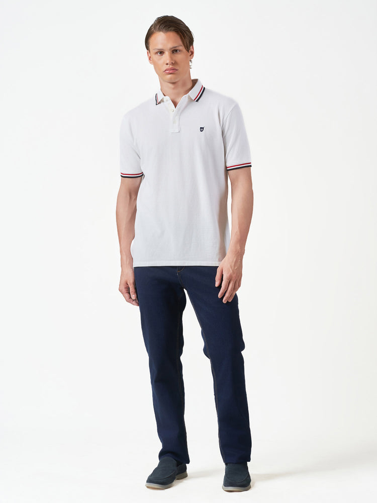 Sport White Cotton Short Sleeve T-Shirt