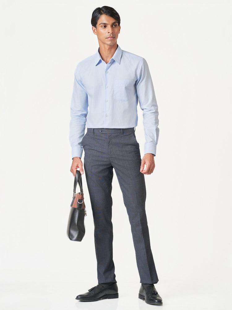 Checked Formal Slim Fit Trousers