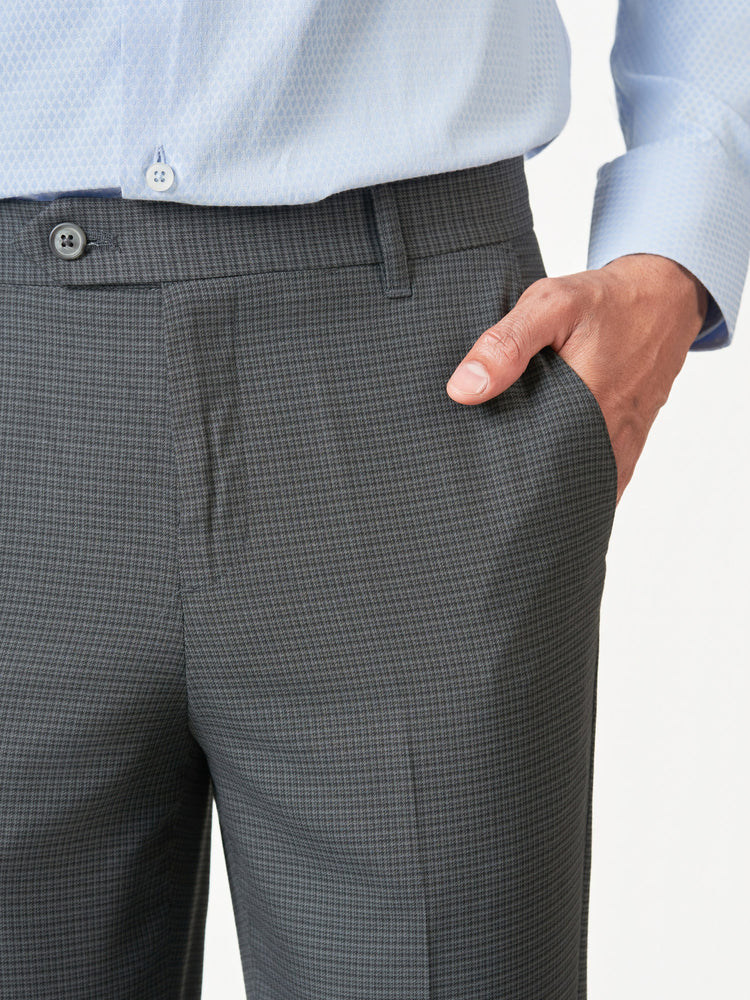 Checked Formal Slim Fit Office Wear Trousers