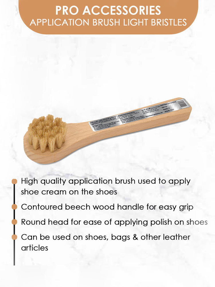 Light Brown Round Head Shoe Cream Applicator Brush
