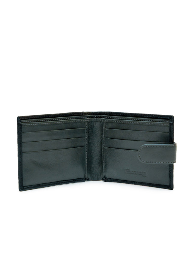 Men’s Black & Grey Two Tone Full Grain Leather Croc Pattern Wallet